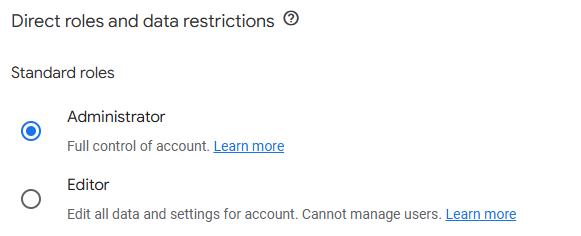 Enter email and select role - screenshot 1