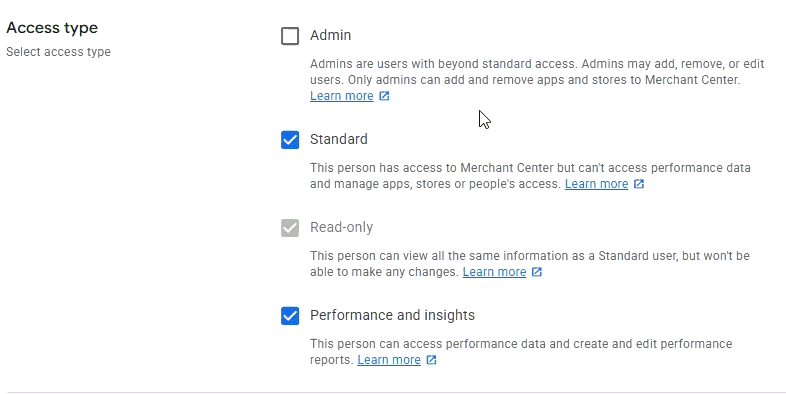Assign access - screenshot 1